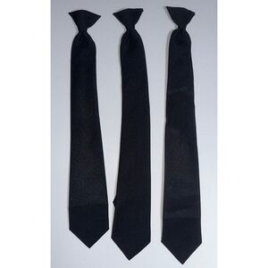 Lot of 3 Uniform Cravats Black Clip On Ties Uniform Police Security Corrections